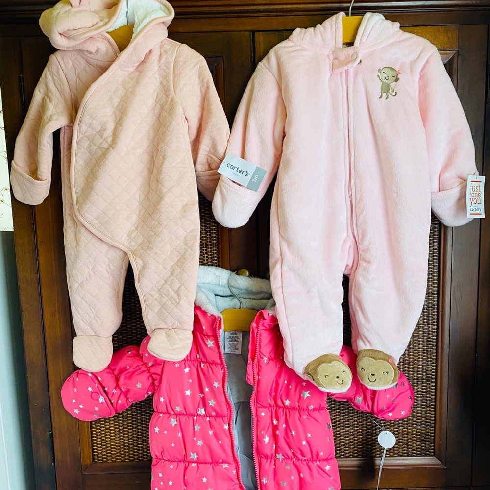 Pram suit baby pink